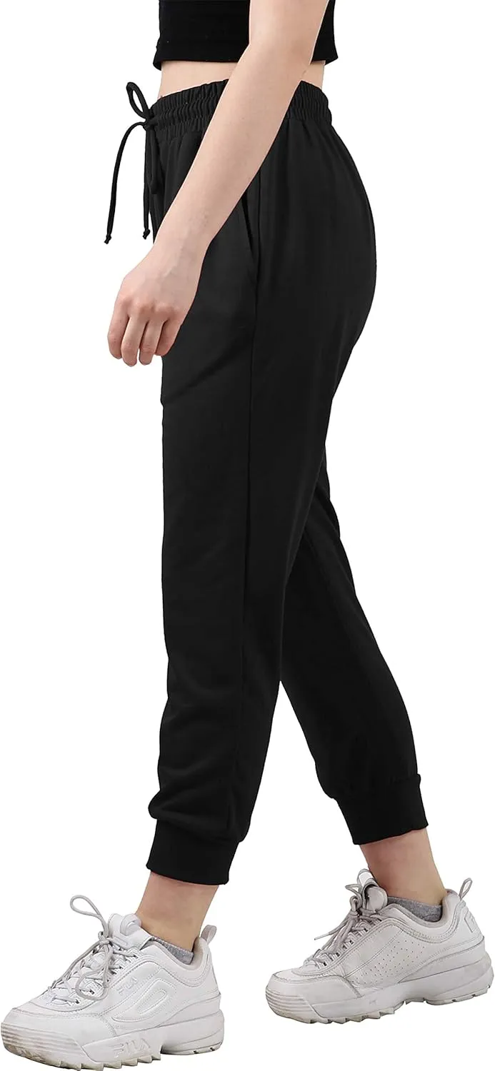 Ma Croix Women's Light Weight Drawstring Training Sport Jogger Pants French Terry Cotton Blend Casual Sweatpants