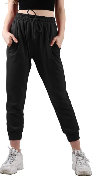 Ma Croix Women's Light Weight Drawstring Training Sport Jogger Pants French Terry Cotton Blend Casual Sweatpants