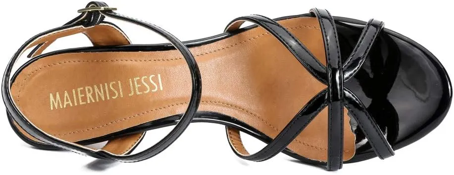 MAIERNISI JESSI Unisex Men's Women's Sandals Ankle Strap Cross Slingback Kitten Heel