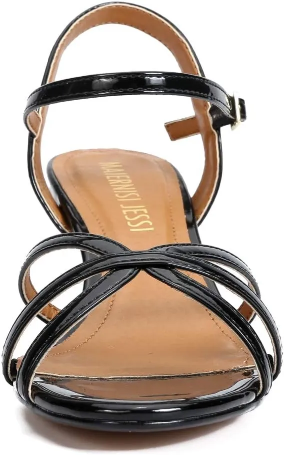 MAIERNISI JESSI Unisex Men's Women's Sandals Ankle Strap Cross Slingback Kitten Heel