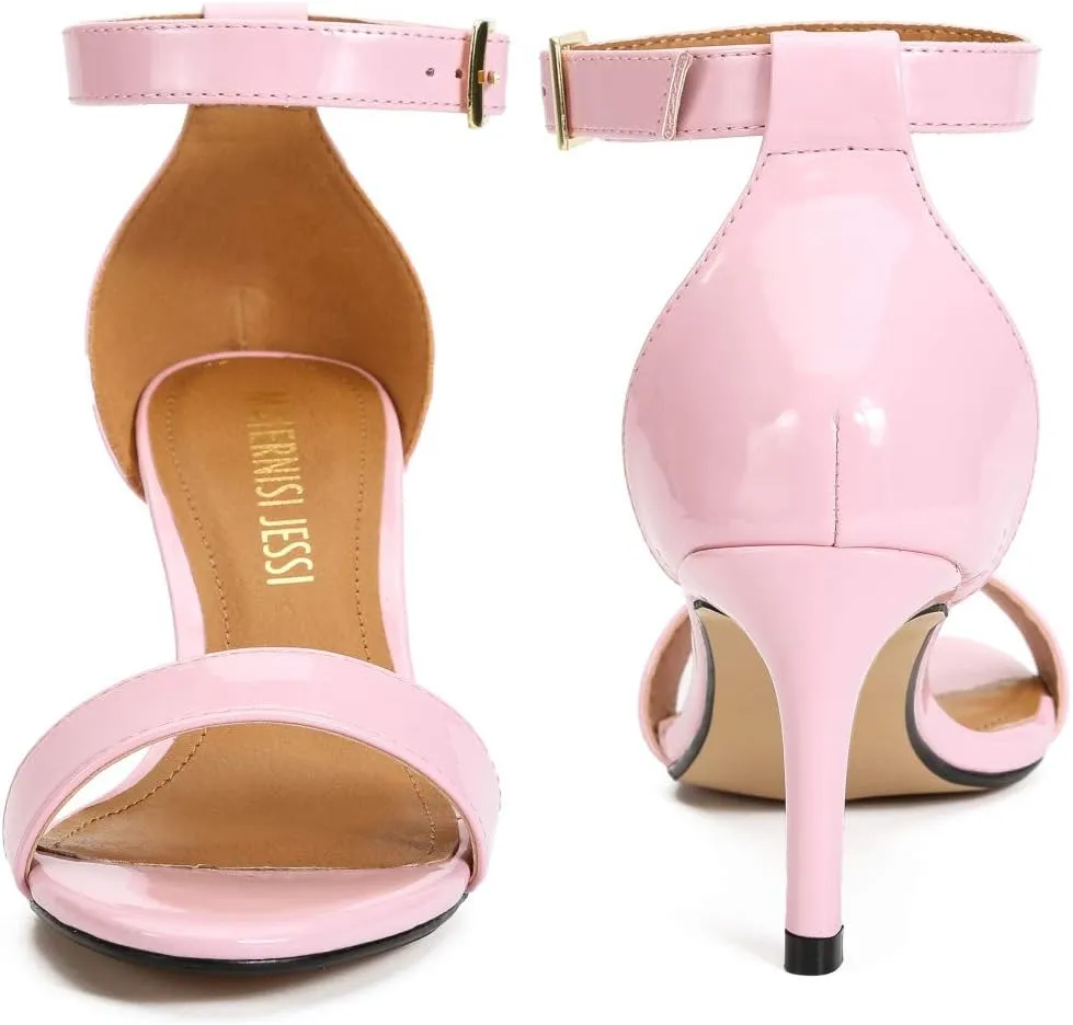 MAIERNISI JESSI Unisex Men's Women's Sandals Ankle Strap Kitten High Heel