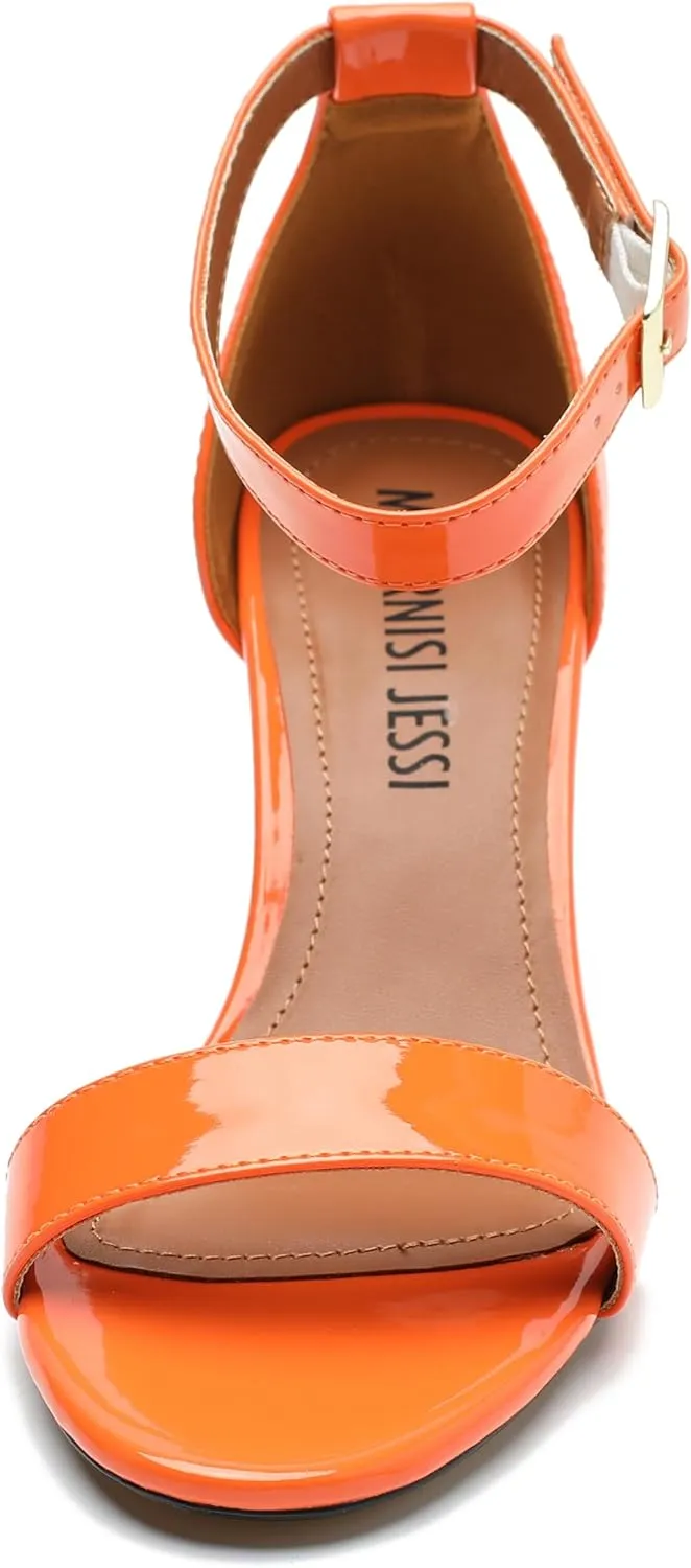 MAIERNISI JESSI Unisex Men's Women's Sandals Ankle Strap Kitten High Heel