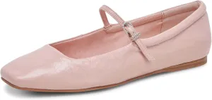 Mary Jane Ballet Flats for Women Casual Square Toe Slip On Flats Comfortable Ankle Buckle Strap Ballerina Shoes