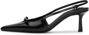 Mattiventon Slingback Heels for Women Kitten Heels Bow Pointed Toe Heel Ankle Strap Sexy Wedding Dress Party Pumps