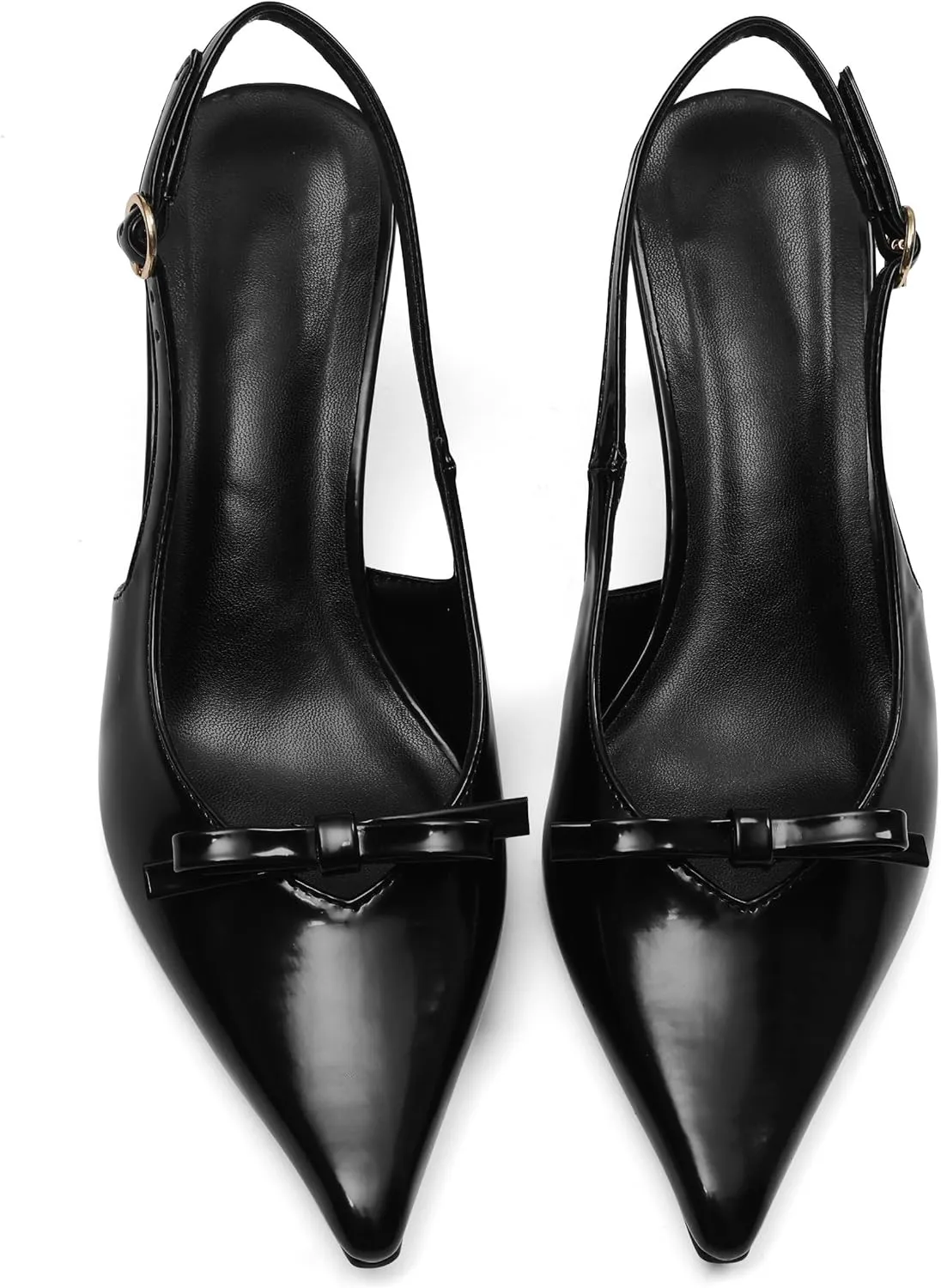 Mattiventon Slingback Heels for Women Kitten Heels Bow Pointed Toe Heel Ankle Strap Sexy Wedding Dress Party Pumps