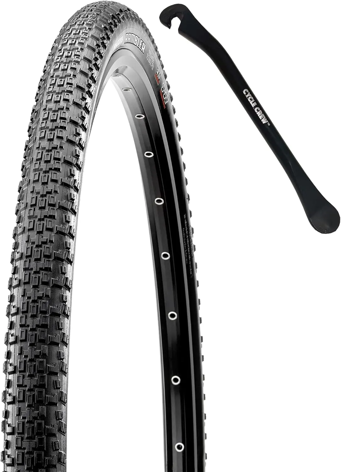 MAXXIS Rambler Dirt and Gravel Bike Tire - 700c & 650b - Bundle with Cycle Crew Tire Lever