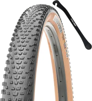 MAXXIS Rekon Race Mountain Bike Tire - Tan Sidewall - 27.5" & 29" - Bundle with Cycle Crew Tire Lever