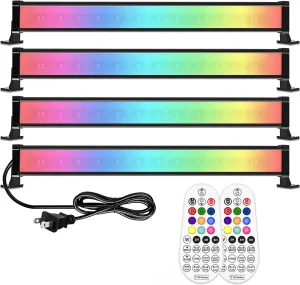 MEIKEE 25W RGBW LED Wall Washer Light, Color Changing Washer Strip Lights Outdoor, IP66 Waterproof RGB LED Light Bar Christmas Halloween Lights for Wedding Party Stage (4 Pack)