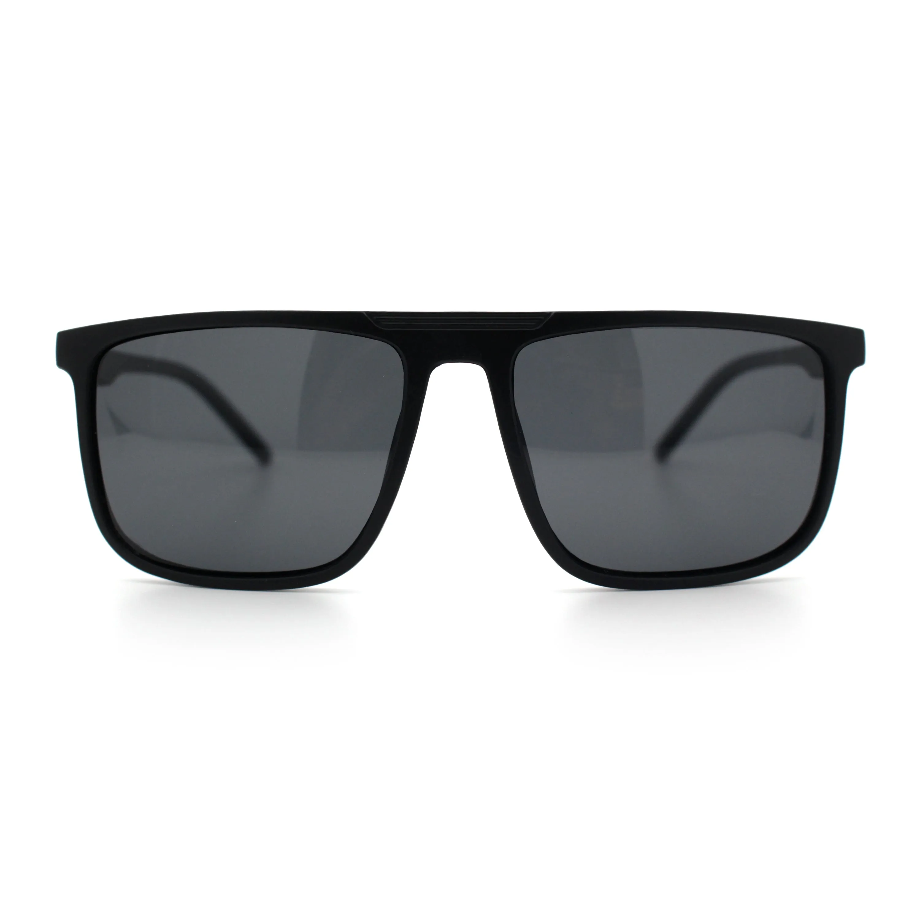 Mens Antiglare Polarized Lens Oversized Flat Top Thin Plastic Sunglasses
