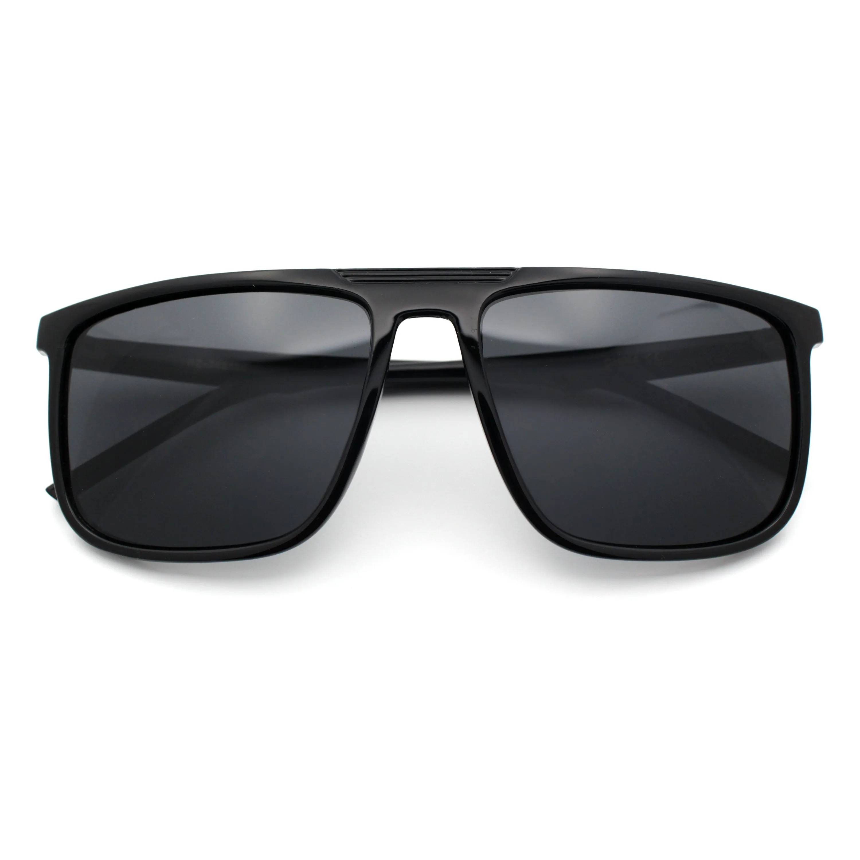 Mens Antiglare Polarized Lens Oversized Flat Top Thin Plastic Sunglasses