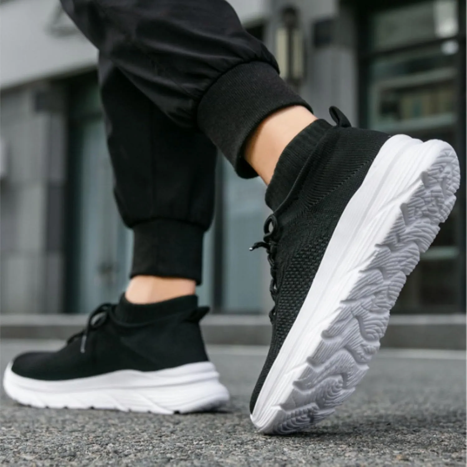 Mens Oxfords Lace-Up Lightweight Casual Walking Shoes Womens Tennis Shoes Flat Feet Men's Casual Dress Shoes Black Platform Sneaker Slip On Tennis Shoe Cross Trainer Shoe
