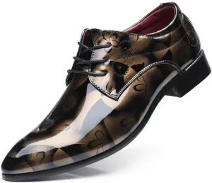 Men's Oxfords Pointed Toe Lace Ups Shoes Supple Full-Grain Leather Shoes for Men(Gray,8.5)