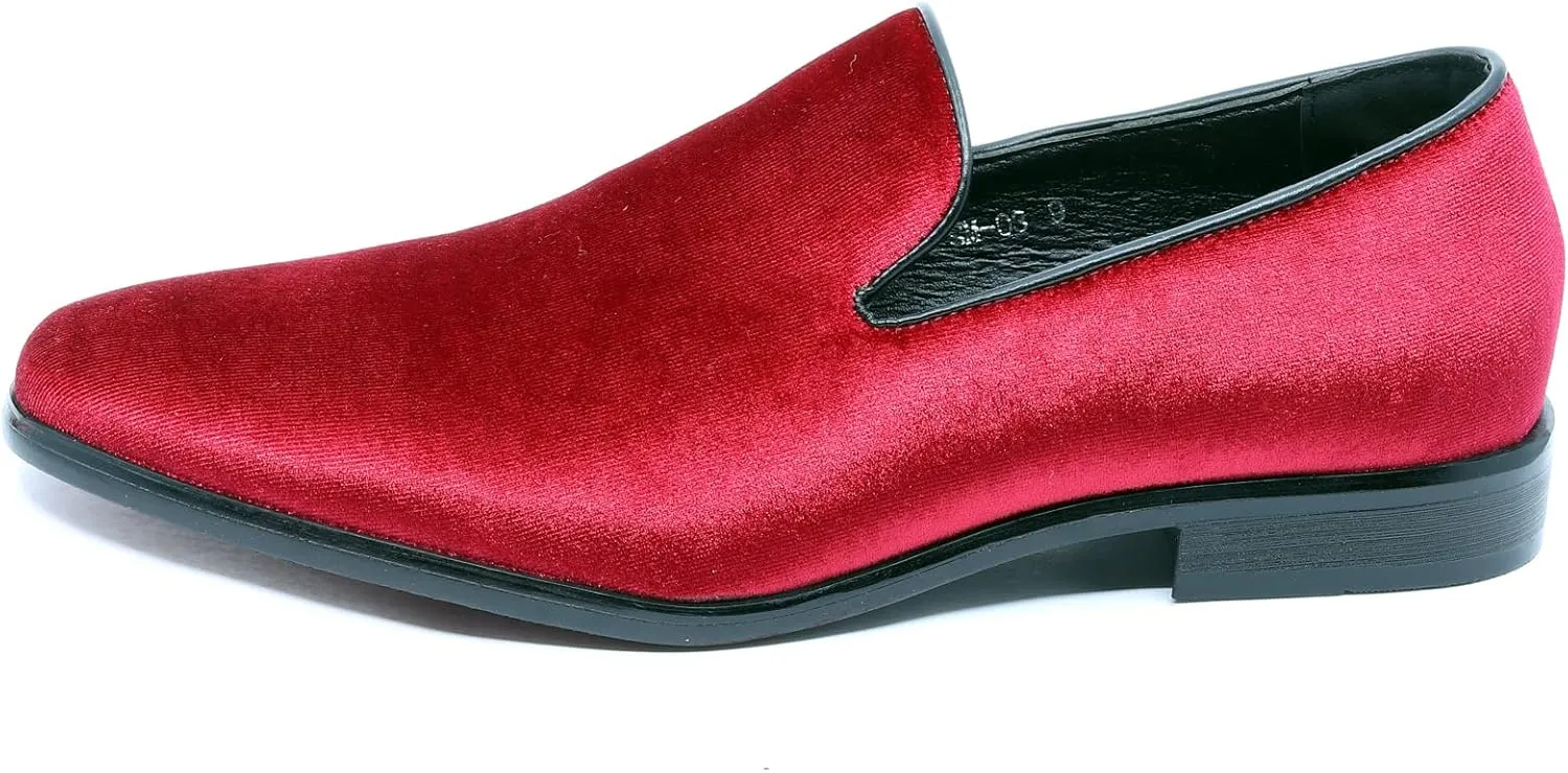 Men's Vintage Velvet Designer Classic Dress Tuxedo Loafers Slip On Shoes SM-03