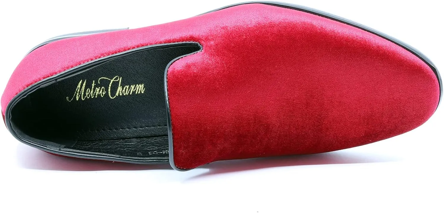 Men's Vintage Velvet Designer Classic Dress Tuxedo Loafers Slip On Shoes SM-03