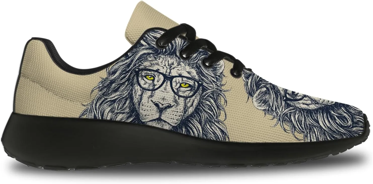 Mens Womens Lion Print Tennis Shoes Comfortable Running Walking Sneakers Gifts for Boyfriend Girlfriend