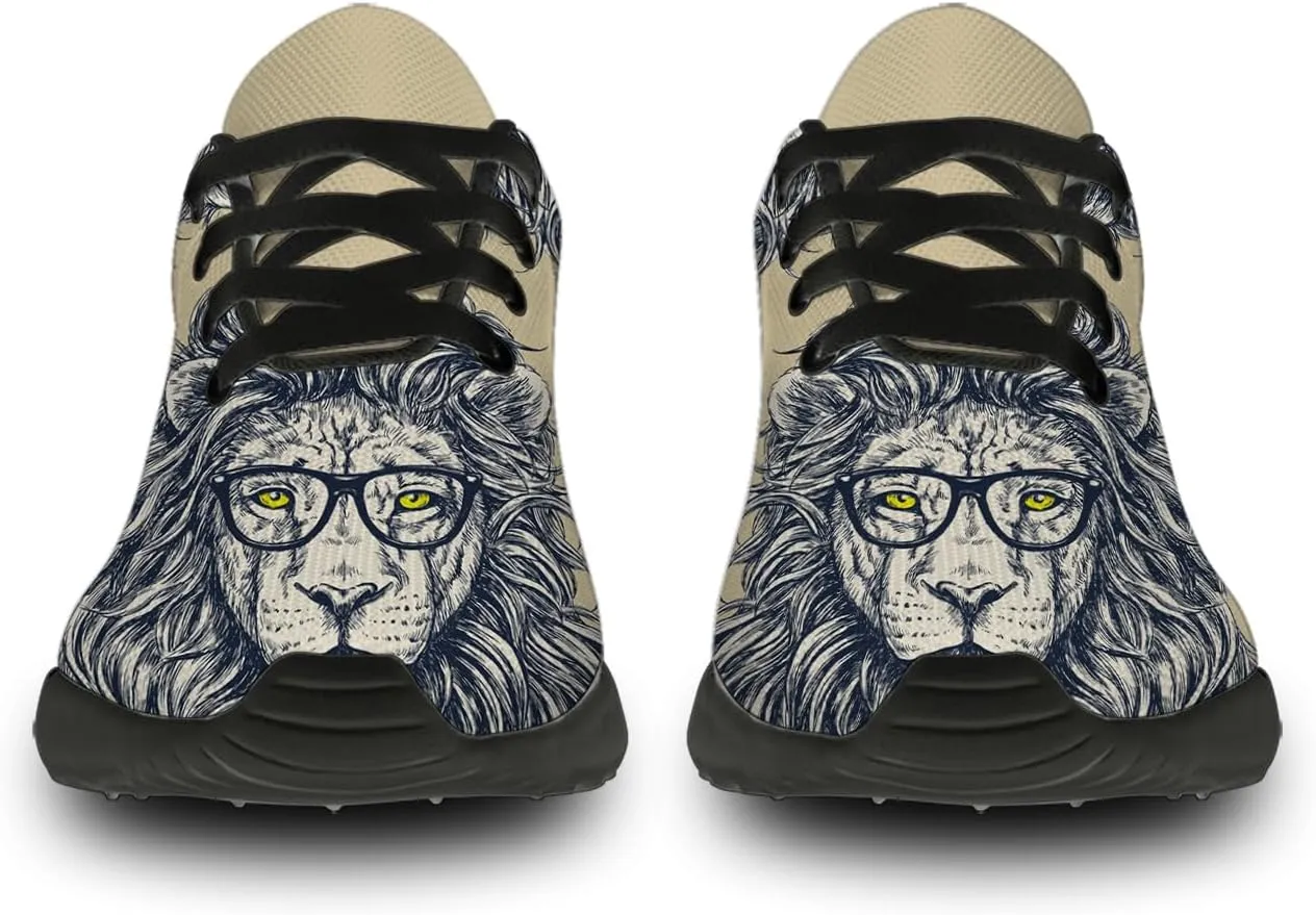 Mens Womens Lion Print Tennis Shoes Comfortable Running Walking Sneakers Gifts for Boyfriend Girlfriend
