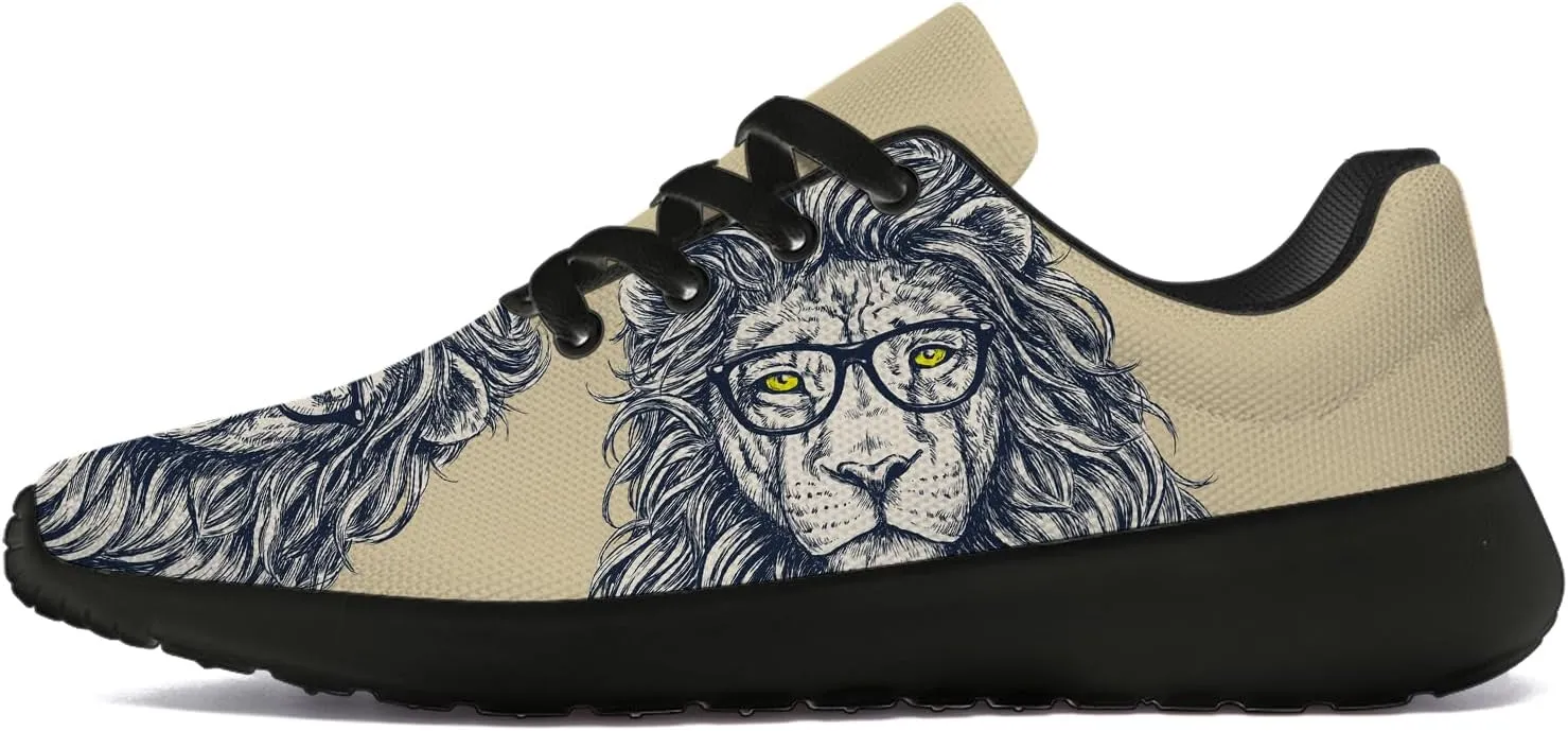 Mens Womens Lion Print Tennis Shoes Comfortable Running Walking Sneakers Gifts for Boyfriend Girlfriend