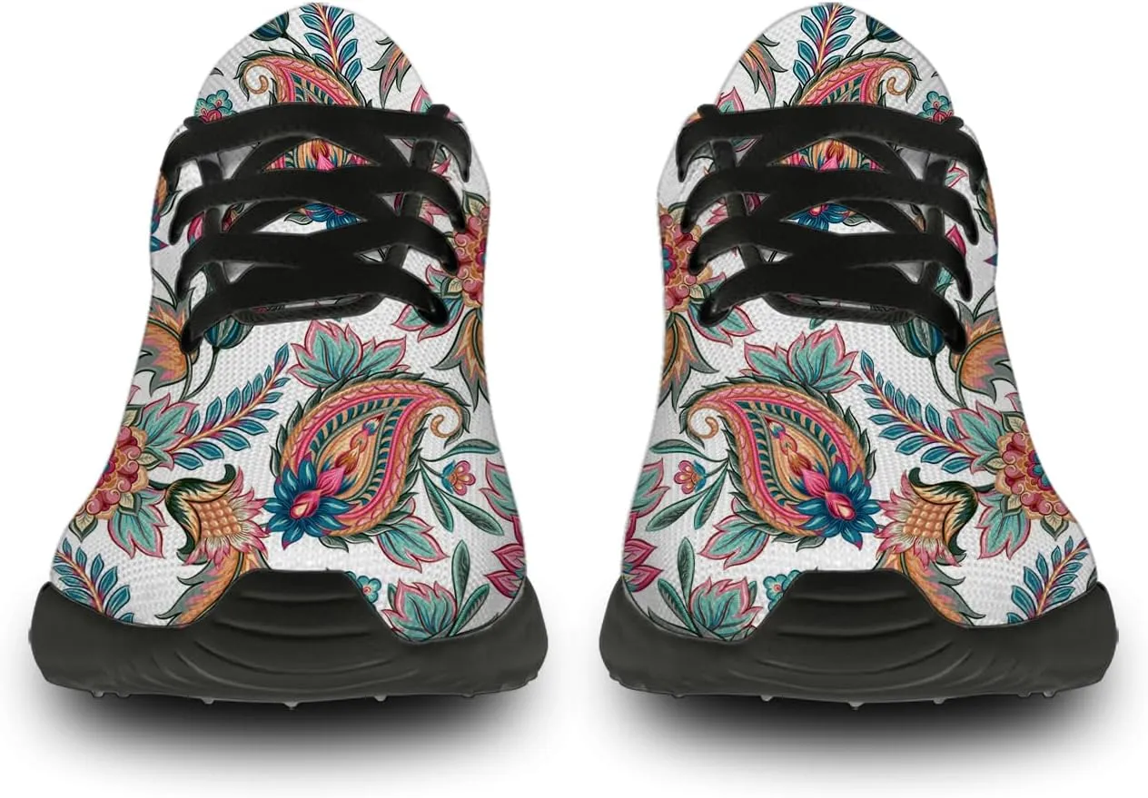 Men's Women's Paisley Print Walking Shoes Comfort Casual Lighweight Tennis Running Sneakers