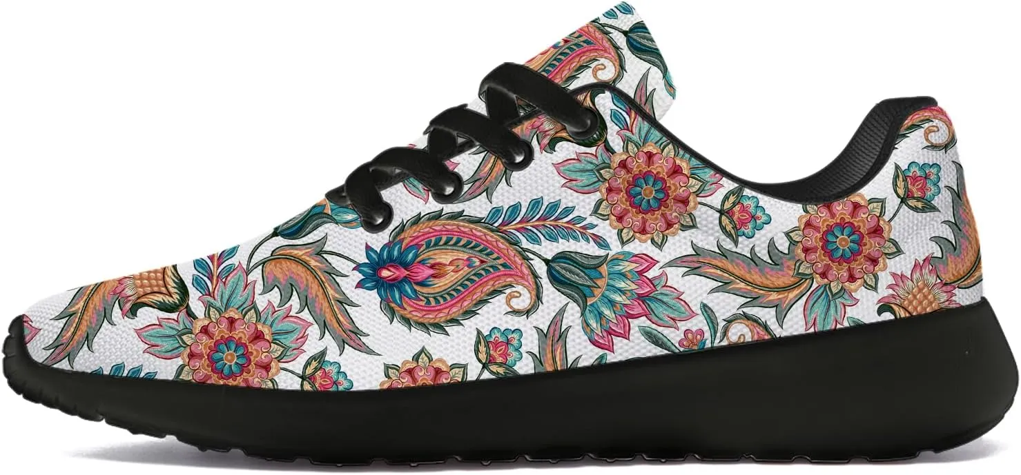 Men's Women's Paisley Print Walking Shoes Comfort Casual Lighweight Tennis Running Sneakers