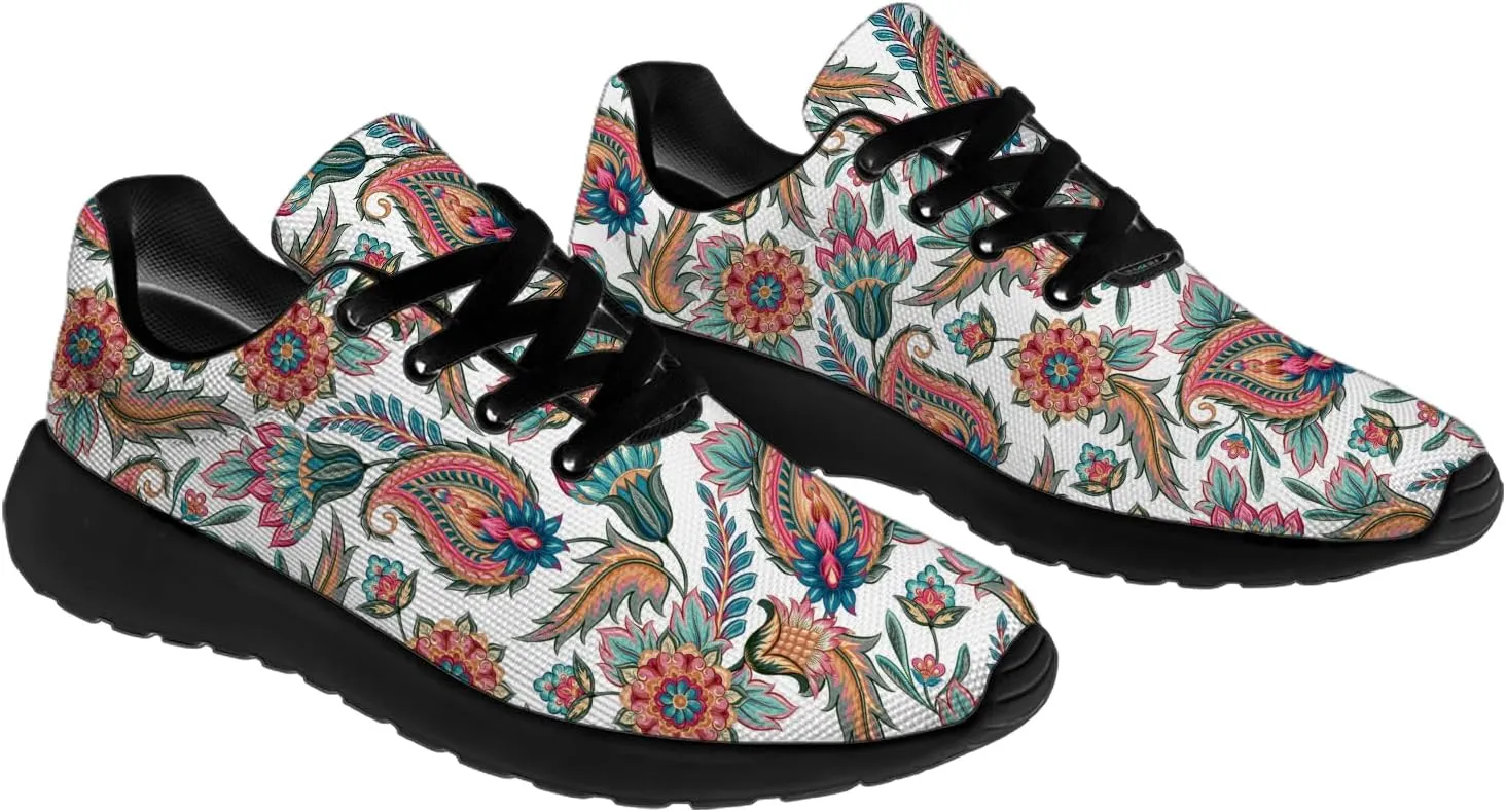 Men's Women's Paisley Print Walking Shoes Comfort Casual Lighweight Tennis Running Sneakers