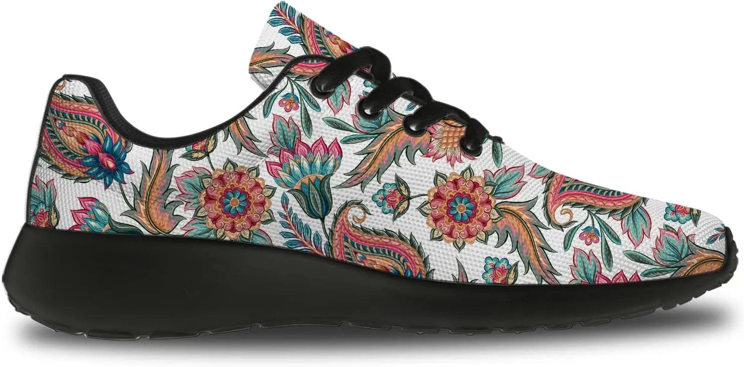 Men's Women's Paisley Print Walking Shoes Comfort Casual Lighweight Tennis Running Sneakers