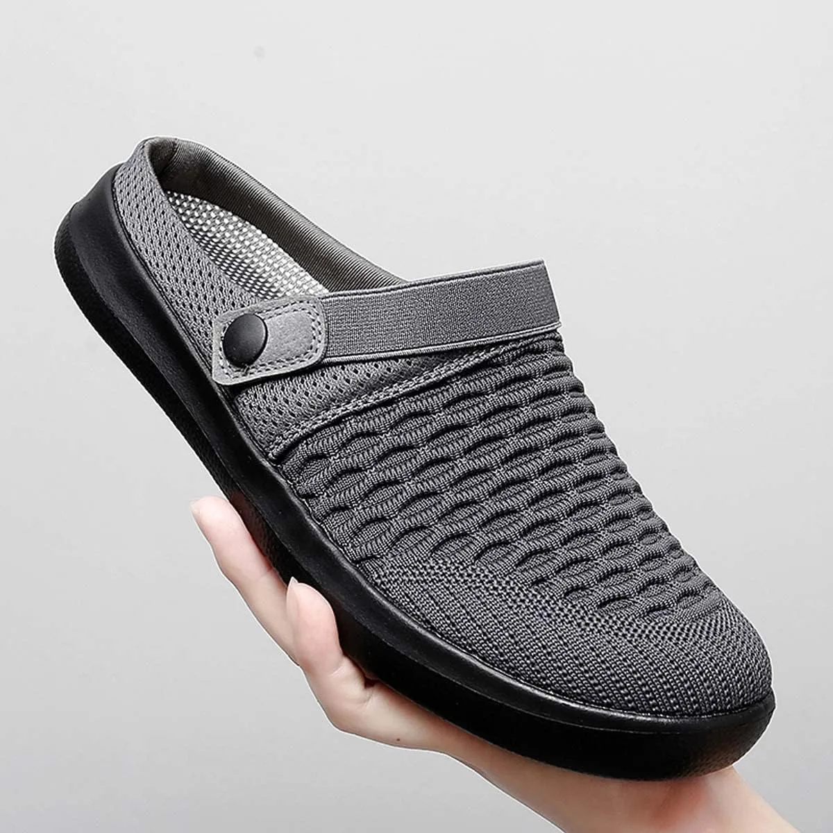 Men's Women's Summer Flat Sole Light Weight Breathable Mesh Quick Dry Beach Slippers Anti-Slip Garden Sandals Clogs Shoes Indoor Outdoor