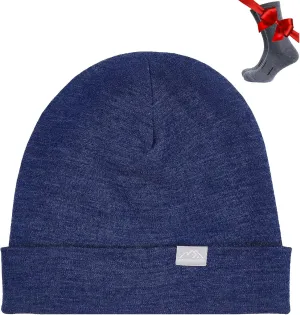 Merino Wool Beanie Men and Women – Cuff Merino Wool Hats for Men and Women - Unisex Adult Beanie Hat and Socks
