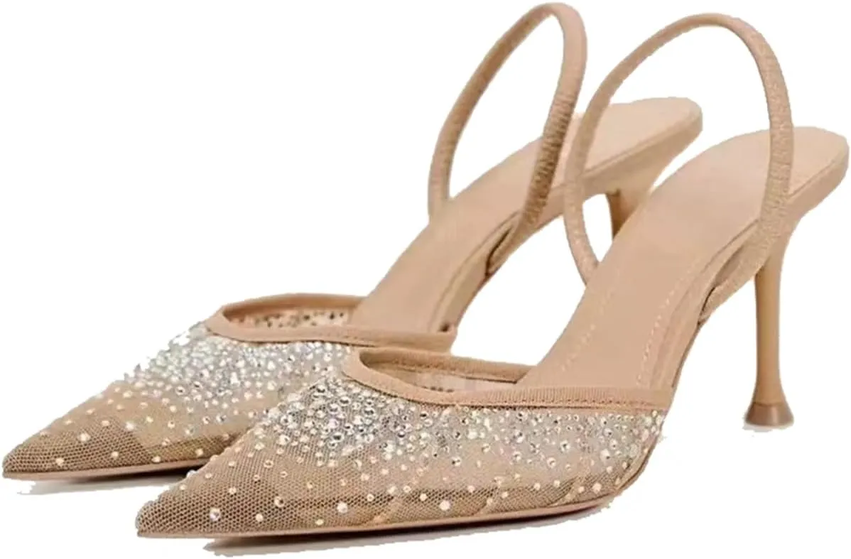 Mesh Slingback Pumps Shoes for Women