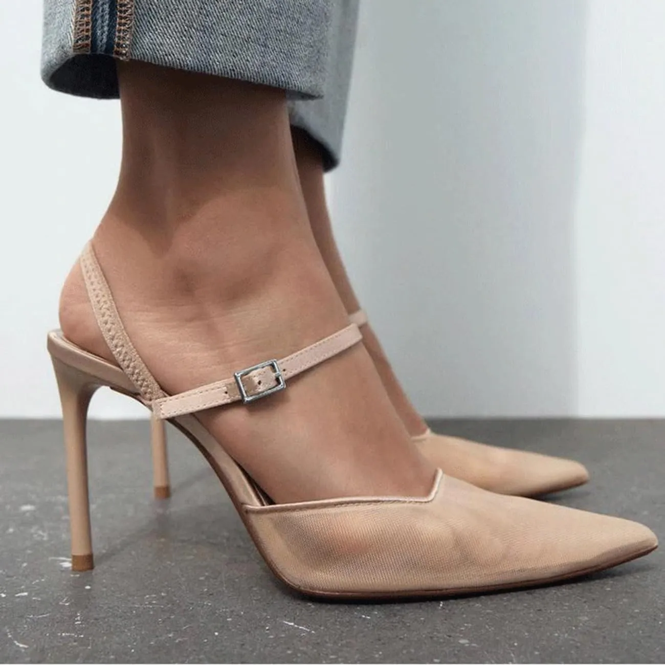 Mesh Slingback Pumps Shoes for Women