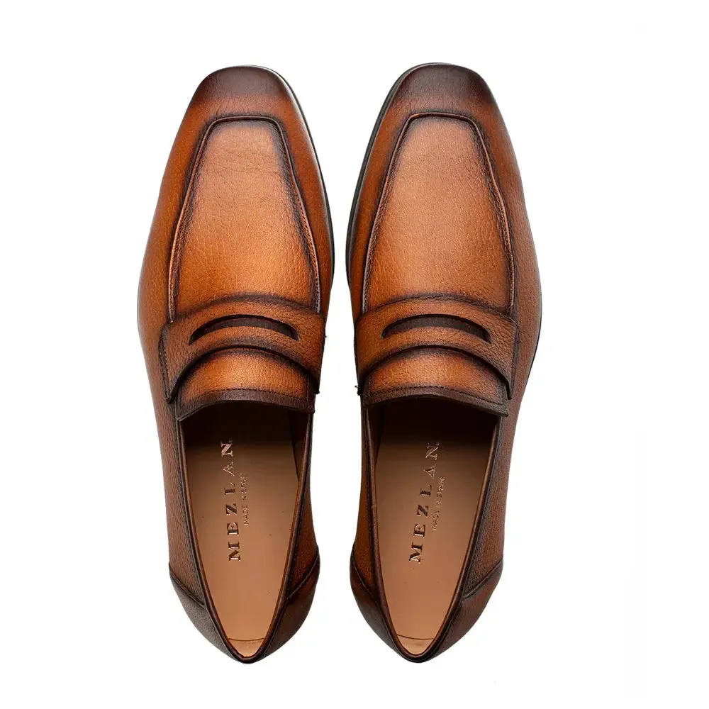 Mezlan Deerskin E20693 Cognac Genuine Penny Loafers
