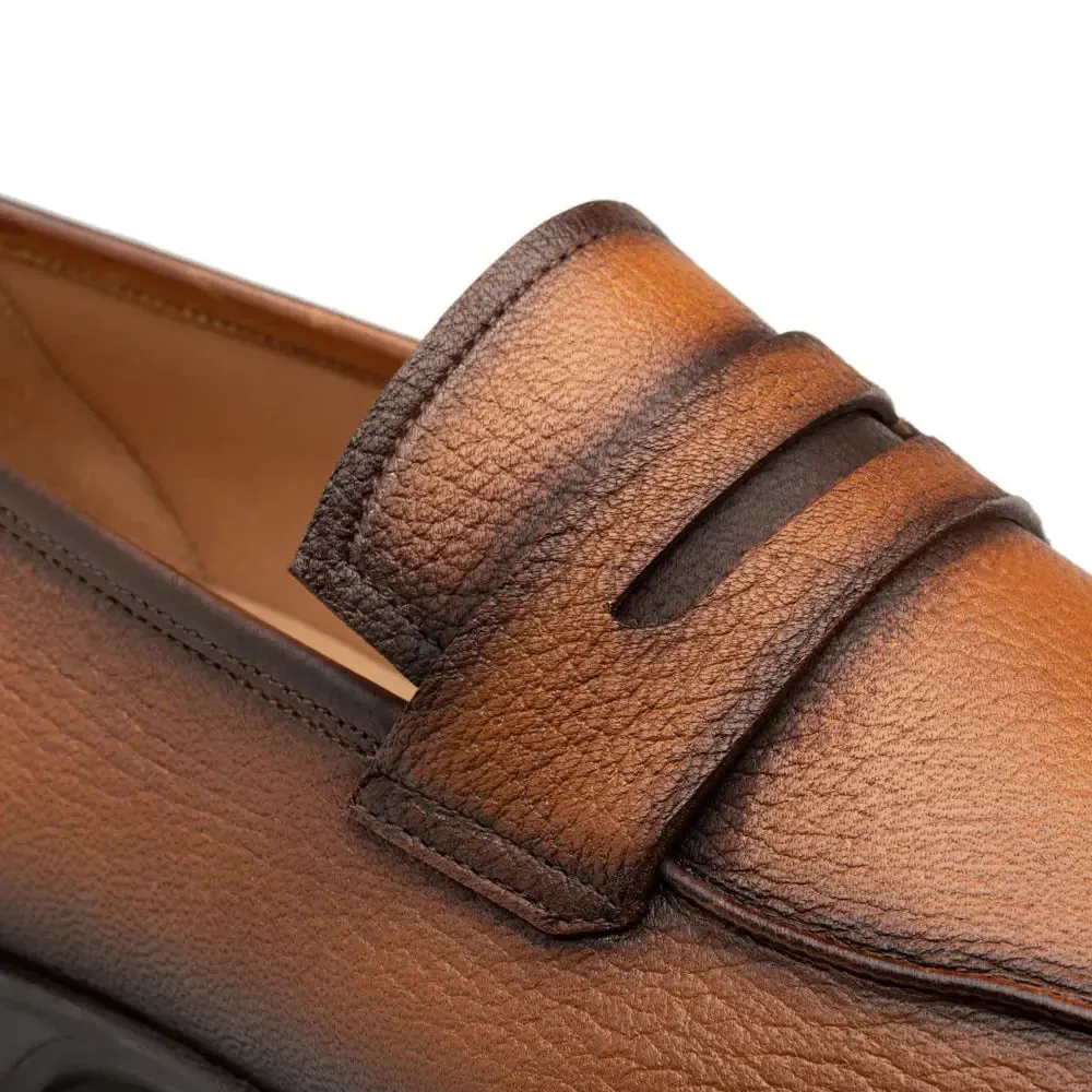 Mezlan Deerskin E20693 Cognac Genuine Penny Loafers