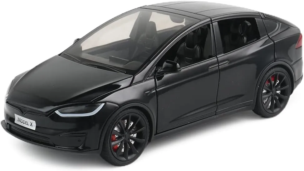 Model X Toy Car 1/24 Diecast Model X Model Car Pull Back Vehicles with Sound and Light, Eagle Wing Door, Big Model X Diecast Car Model Toy Suitable for Kids Adults Birthday Gift