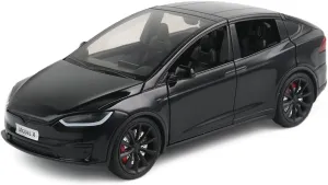 Model X Toy Car 1/24 Diecast Model X Model Car Pull Back Vehicles with Sound and Light, Eagle Wing Door, Big Model X Diecast Car Model Toy Suitable for Kids Adults Birthday Gift
