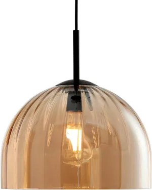 Modern Dome Pendant Lighting Fixture Kitchen Island, 11.8 Inch Large Boho Chandelier, Rustic Farmhouse Industrial Hanging Ceiling Lamp with Amber Glass Bell Lampshade for Dining Room