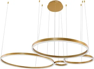 Modern LED Chandelier Ceiling Light, Integrated LED Kitchen Lighting Modern LED Pendant Light with Remote Control, 4 Gears Brightness Adjustment Kitchen Ceiling Pendant Lamp for Home