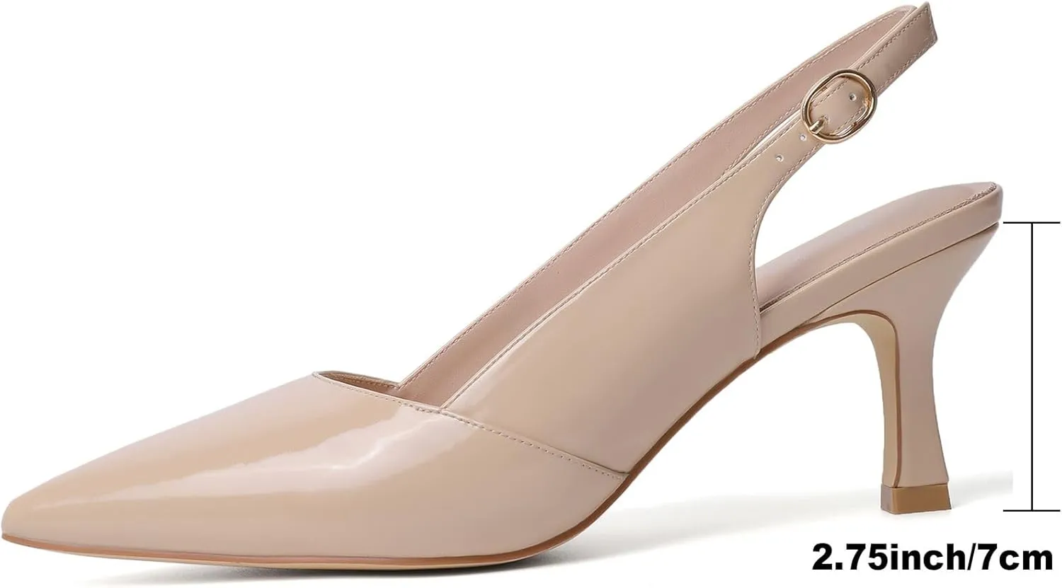 Mostrin Kitten Heels for Women Slingback Pointed Closed Toe Heels Women's Pumps Shoes for Wedding, Party, Commuting