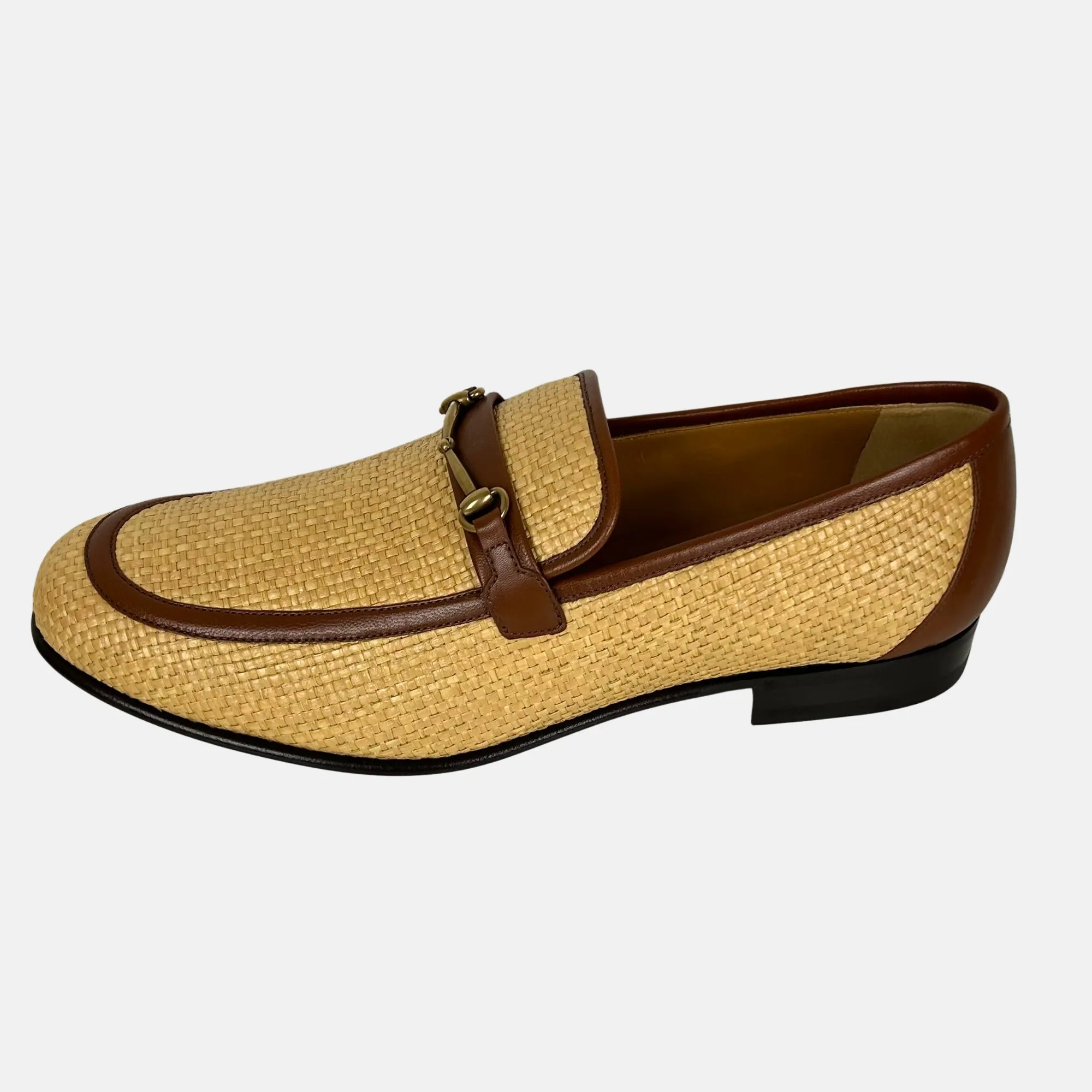 Natural/Brown Loafer made of Straw/Leather (EU 45.5)