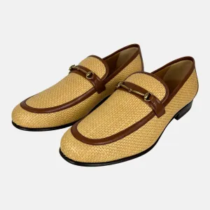 Natural/Brown Loafer made of Straw/Leather (EU 45.5)