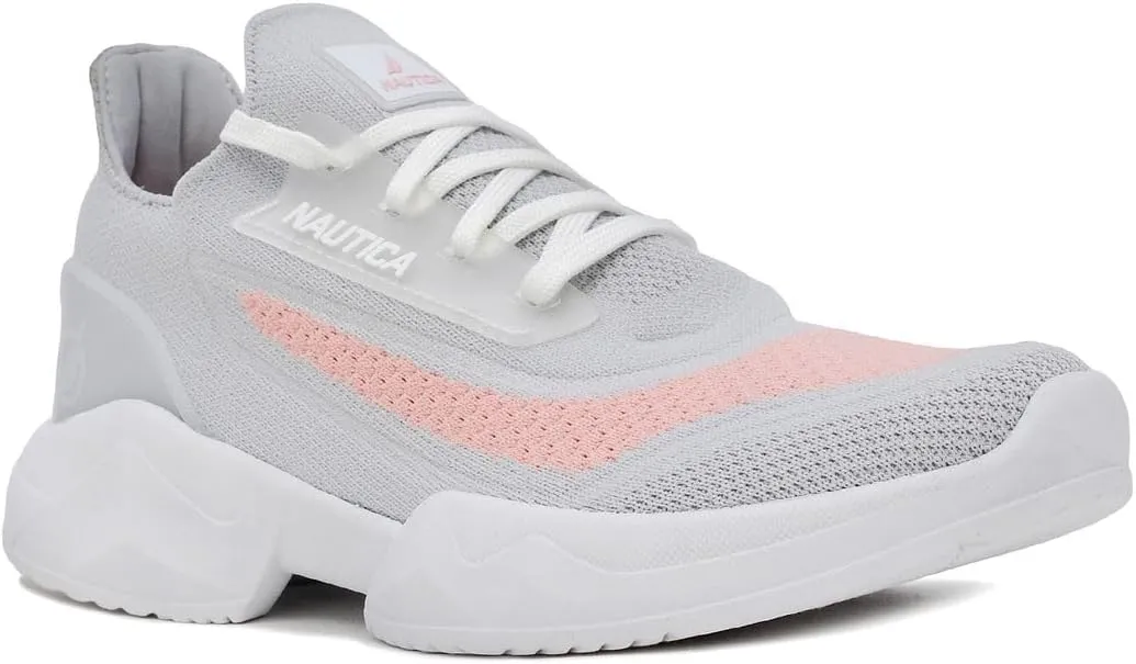 Nautica Women's Fashion Sneaker Lace-Up Jogger Running Shoe Casual Walking Tennis Sneaker