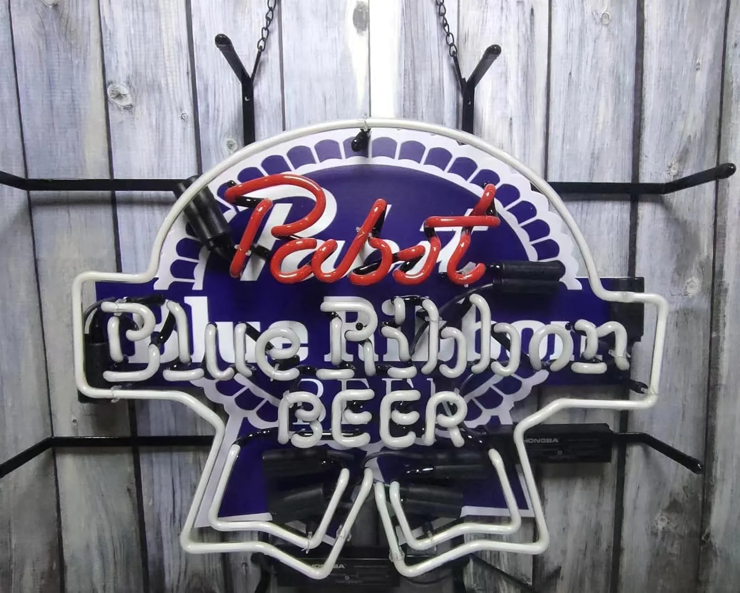Neon Signs Beer Bar Pabst Blue Ribbons Glass Neon Signs for Office Hotel Pub Cafe Party Man Cave Neon Light Art Wall Lights 24 X 20 Inches