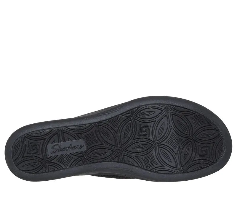NEW Women's SKECHERS PIER-LITE - CLASSIC ELEGANCE Black KNIT Wedge Sandal AUTHENTIC IN BOX