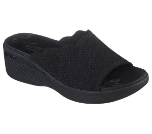 NEW Women's SKECHERS PIER-LITE - CLASSIC ELEGANCE Black KNIT Wedge Sandal AUTHENTIC IN BOX