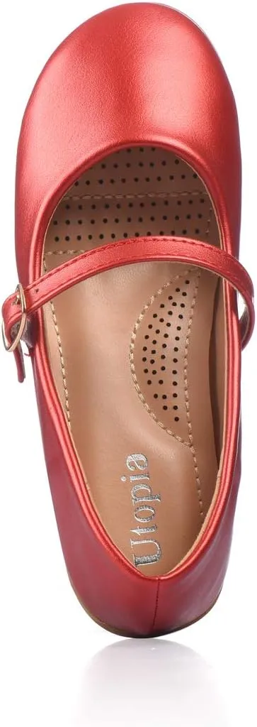 Nova Utopia Toddler Little Girls Dress Ballet Mary Jane Bow Flat Shoes