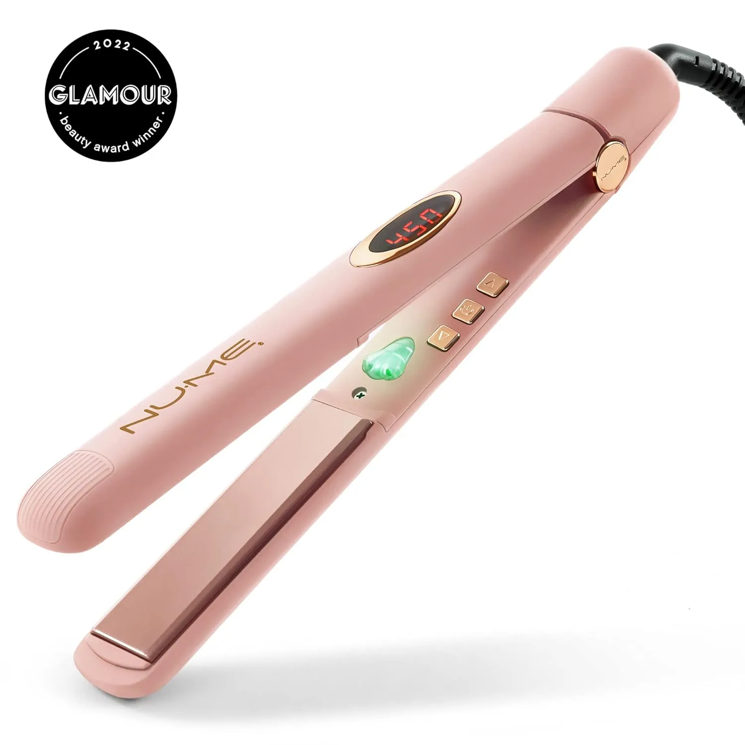 NuMe Megastar Hair Straightener Tourmaline Flat Iron–1 Inch Floating Plates with Negative Ion Booster, Infrared Light Strip, Ideal for All Hair Types – Ultra-Smooth and Shiny Results