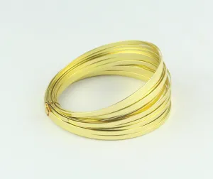 OASIS FLAT ALUMINIUM WIRE 5MM X1MM X 10M, LIGHT GOLD