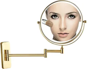 OGRAFF Makeup Mirror for Bathroom, Two-Sided Extendable, 360 Degree Swivel, Extendable Arm, Round, No Light (Color : 8in, Size : 5X)