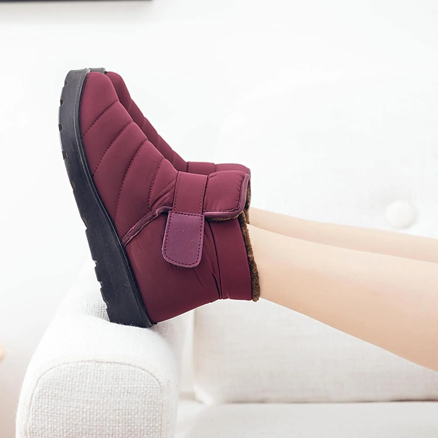 oiangi Winter Boots for Women Fashion Waterproof Snow Boots Fur Lined Warm Ankle Booties Comfortable Slip on Outdoor Non-slip Shoes,botas De Invierno Para Mujert