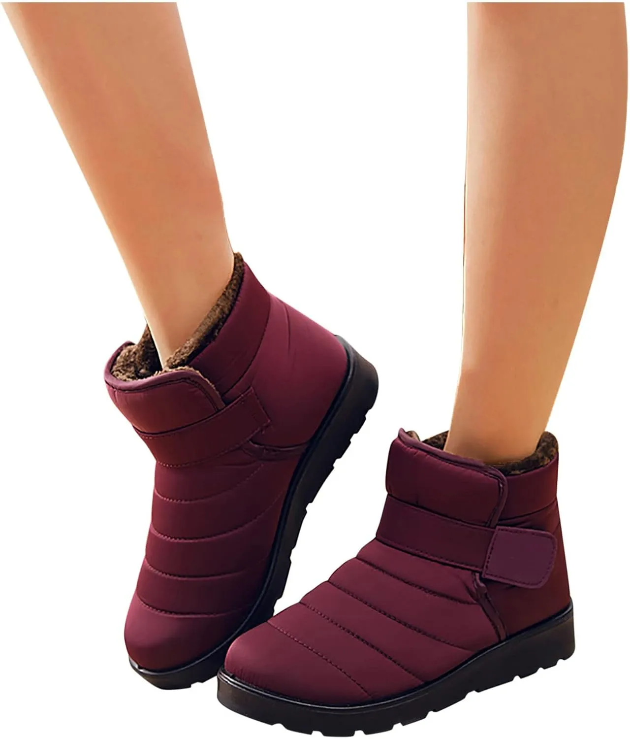 oiangi Winter Boots for Women Fashion Waterproof Snow Boots Fur Lined Warm Ankle Booties Comfortable Slip on Outdoor Non-slip Shoes,botas De Invierno Para Mujert