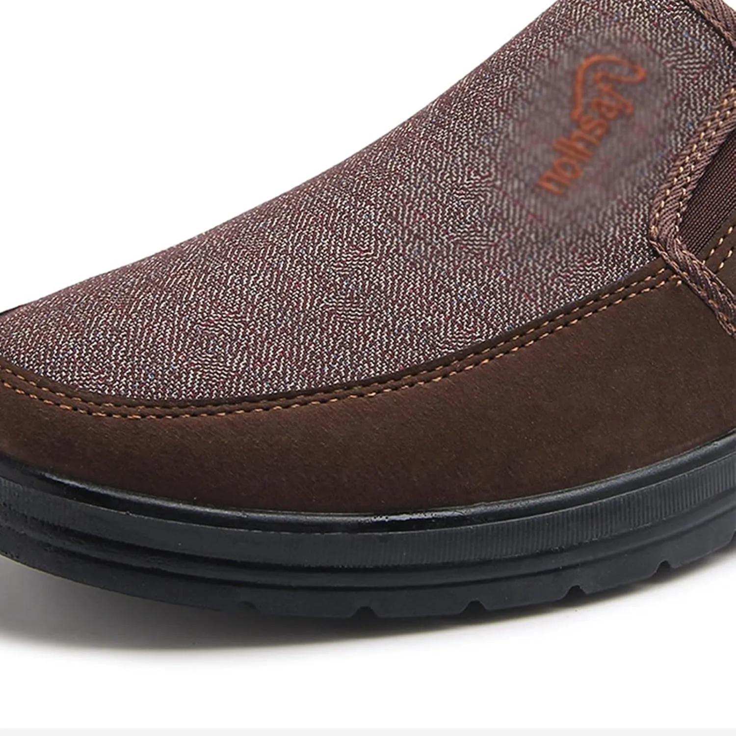 Old Beijing Cloth Shoes, Men Slip-On Chinese Traditional Beijing Kung Fu Tai Chi Breathable Canvas Shoes, Soft Rubber Sole Anti-Slip, for Car Driving, Fishing, Indoor Outdoor Wear