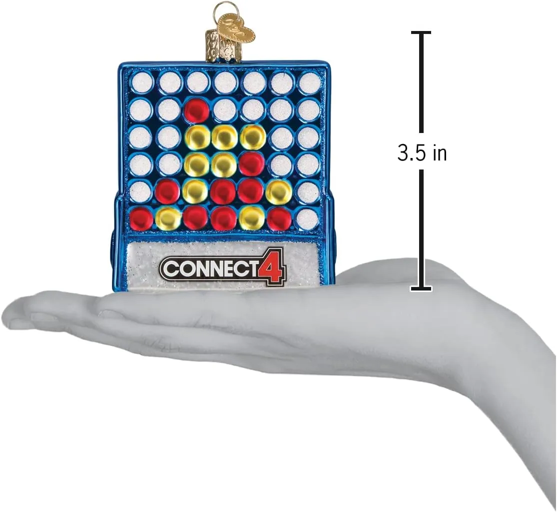 Old World Christmas Connect 4 Glass Blown Ornament for Christmas Tree